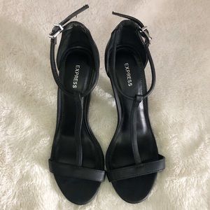 Sold. Black Express Open Sandal Heels 👠